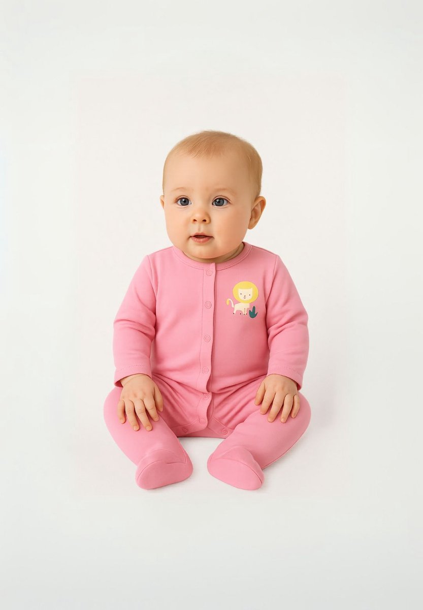 Minoti baby pyjama meisjes 2-pack leeuwprint - 100% katoen