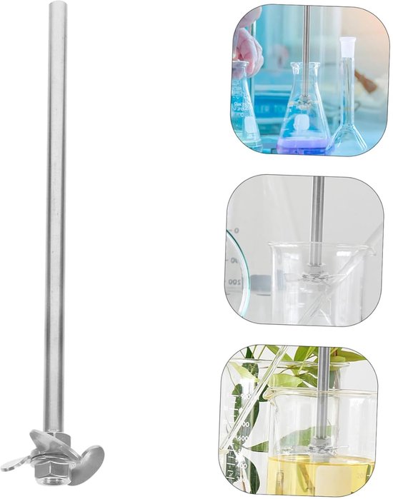 Roerstaafjes Mengstaafjes - Laboratorium Roerders - Experimenten Mengen - Stevig Roestvrij Staal - 2 Sets 3.9 cm - Zilver — afbeelding 4