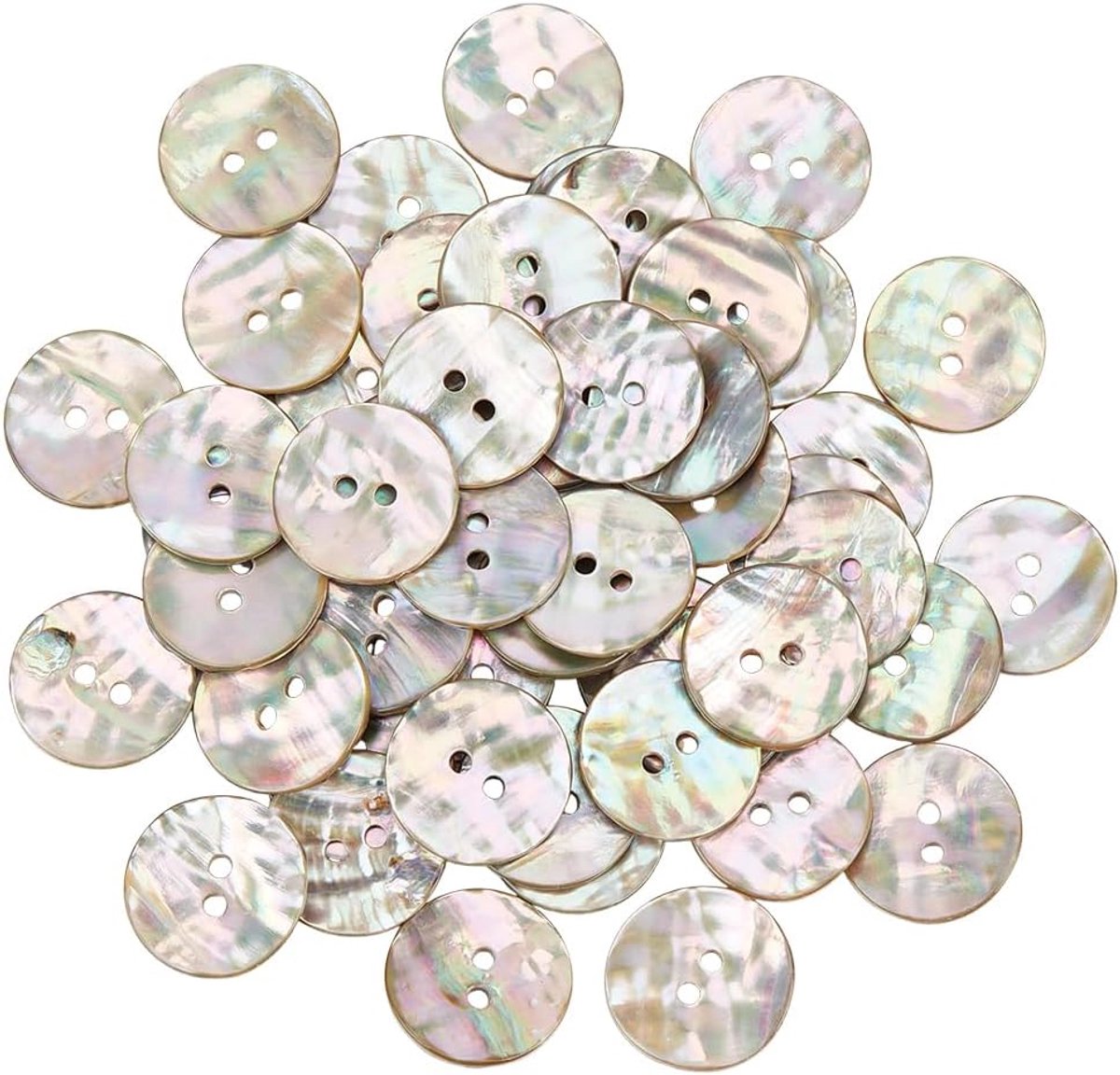 Knopen 2 gaten plat rond parelmoerknopen 20 mm schelpknopen naaien schelp ronde knopen