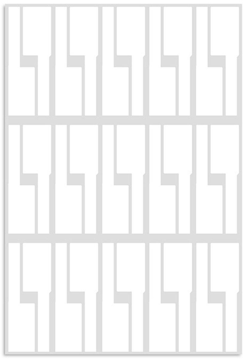10 kabel-/elektrische identificatiestickers, zelfklevend, 300 stuks, sterke kleeflaag, waterdicht en scheurvast,Wit