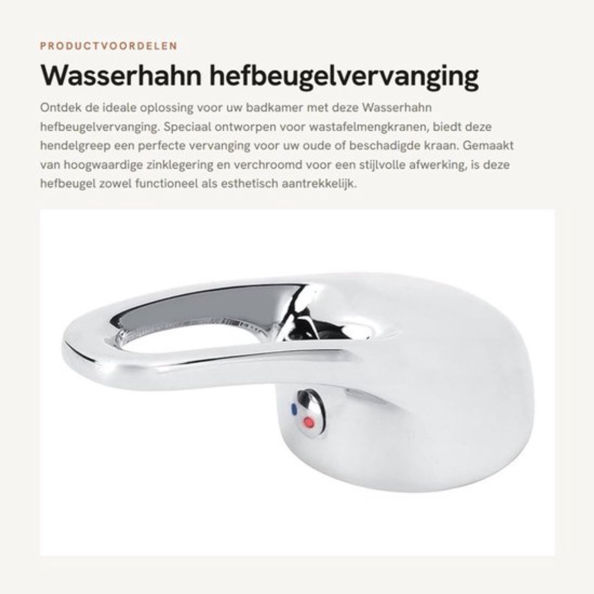 Kraan Hendelgreep - Ultra Brede Handgreep - Verchroomd Design - Gootsteen Kraangreep - Zinklegering - Comfortabel in Gebruik - Geschikt v