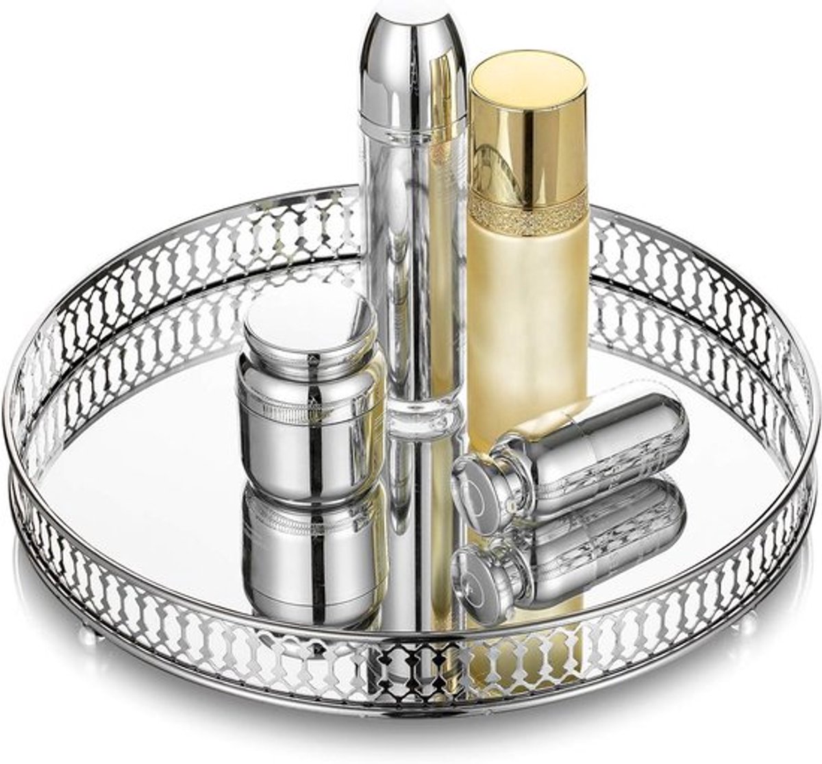 Cosmetische Spiegeltray voor Make-up en Sieraden: Elegante Decoratieve Kaarsenhouder voor Bruiloften, Feestjes en Thuisdecoratie in Slaapkamer en Badkamer