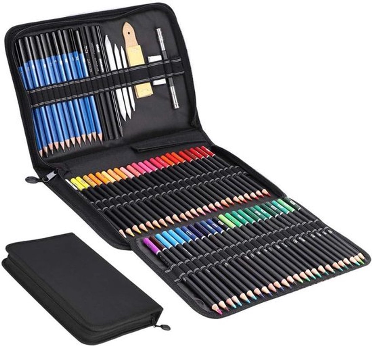 Professionele Tekenset met 95 Stukken, Inclusief Potloodslijper en Gum voor Kunstenaars, Beginners en Kinderen