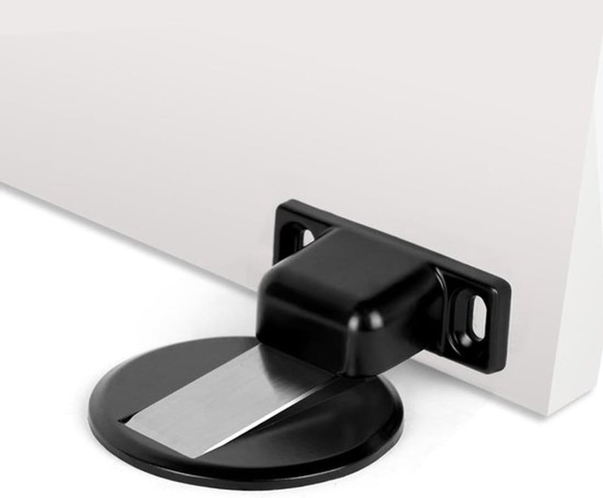 Roestvrijstalen magnetische deurstopper met zelfklevende onderkant - voor binnen en buiten