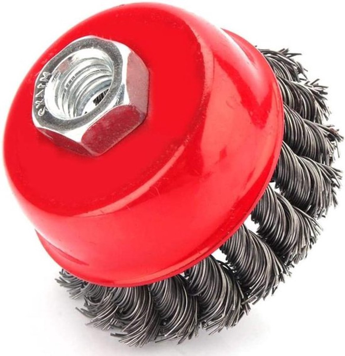 Metalen potborstel - Borstels - Set van 4 stuks - 75 mm - Messingstaal - Boormachine - Roest, metaal en hout - Geschikt voor alle materialen - Zwaluwelen - Zilverkleurig.