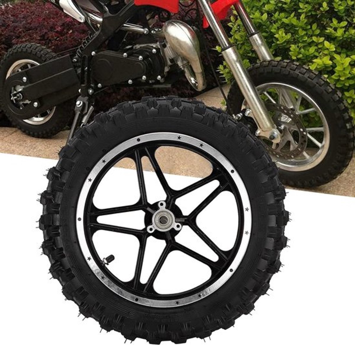 Vervangend Achterwiel van Staal voor Mini Pocket Bike en Motorfiets - Geschikt voor 47cc en 49cc 2-takt Modellen, Duurzaam en Betrouwbaar