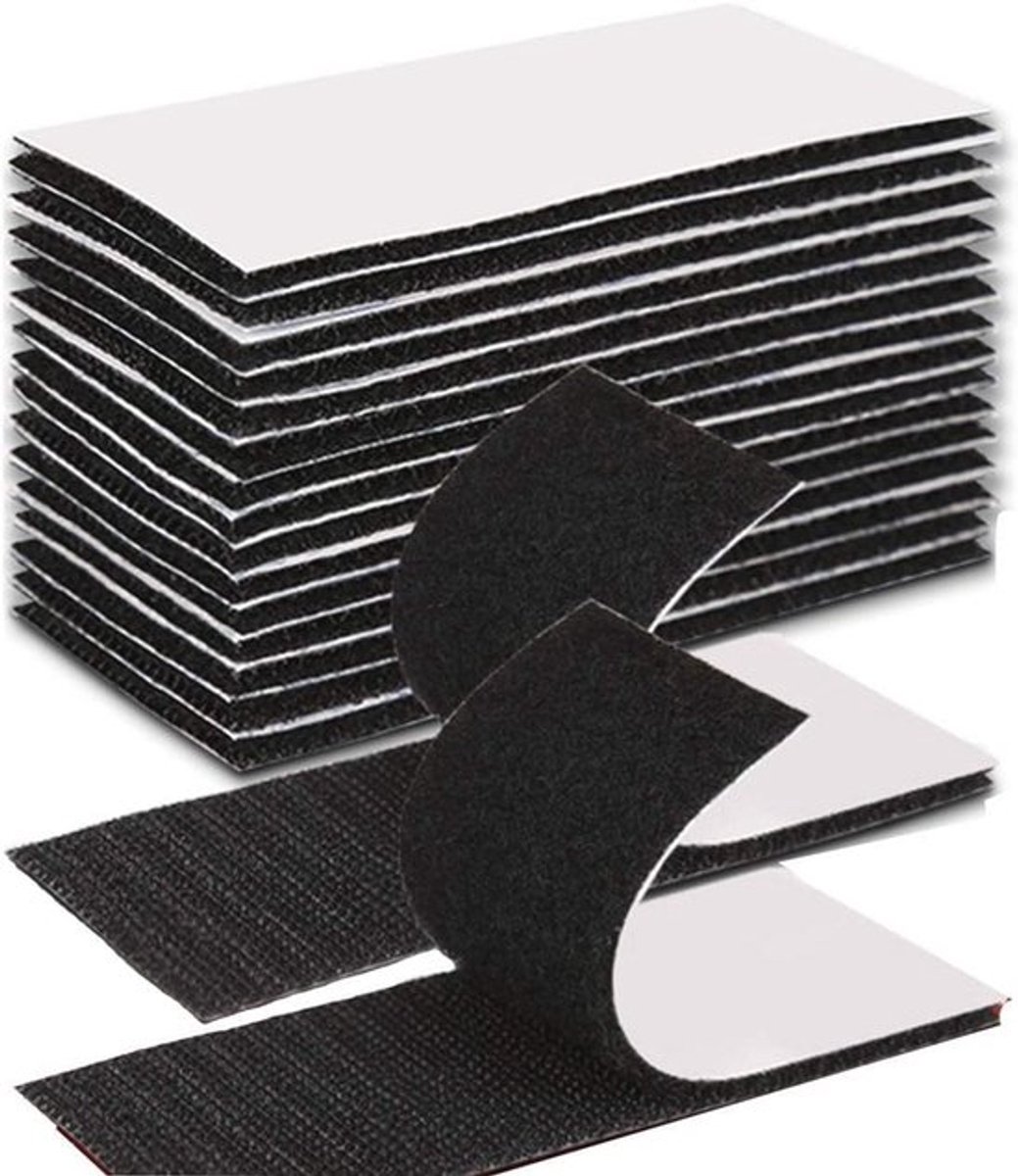 Extra Sterk Dubbelzijdig Zelfklevend Klittenband voor Muren en Vloeren - 20 Stuks 30 mm x 100 mm