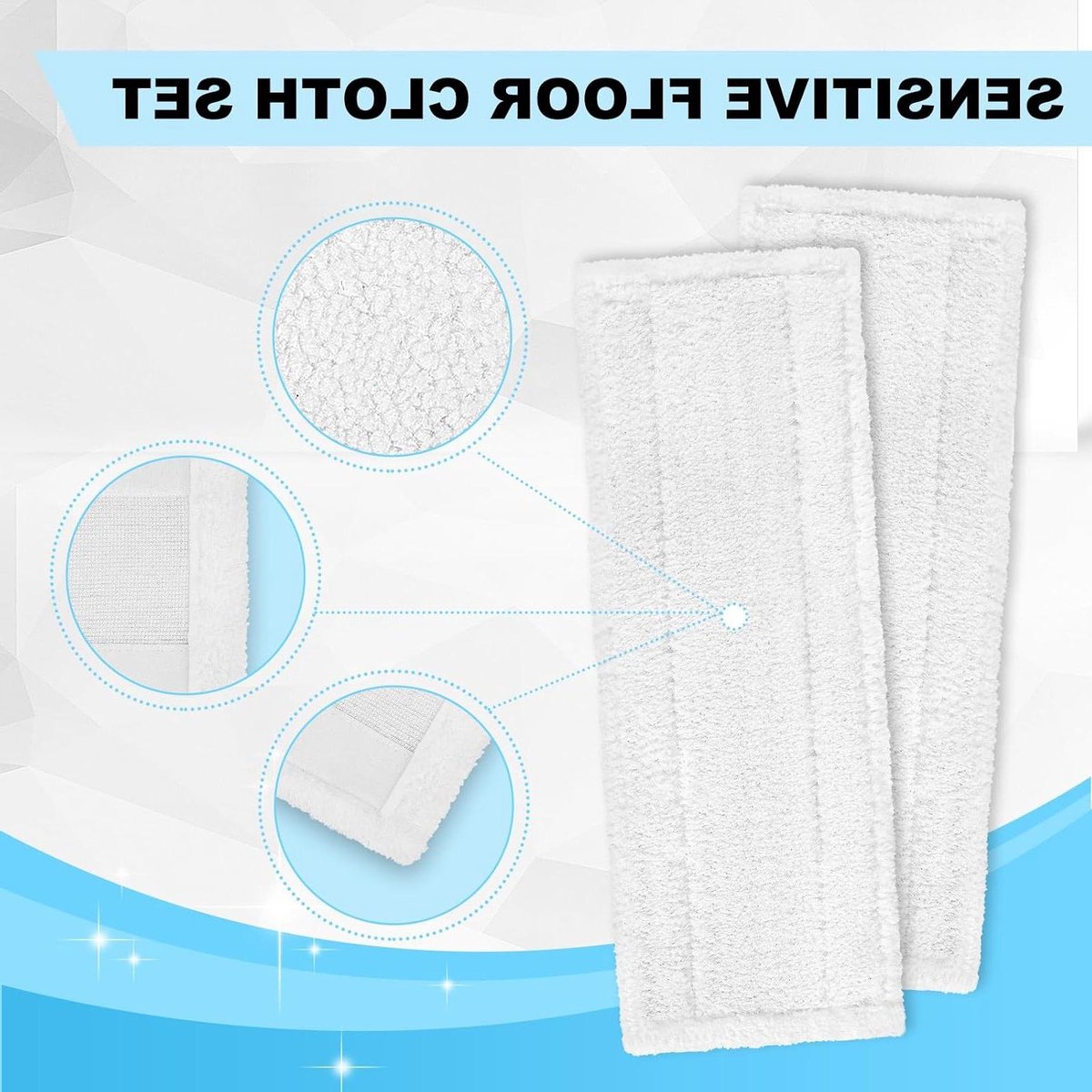 Stoomreiniger Pads - Vervangende Doeken - Grondige Vloerreiniging - Herbruikbaar Microvezel - 2 Stuks - Wit