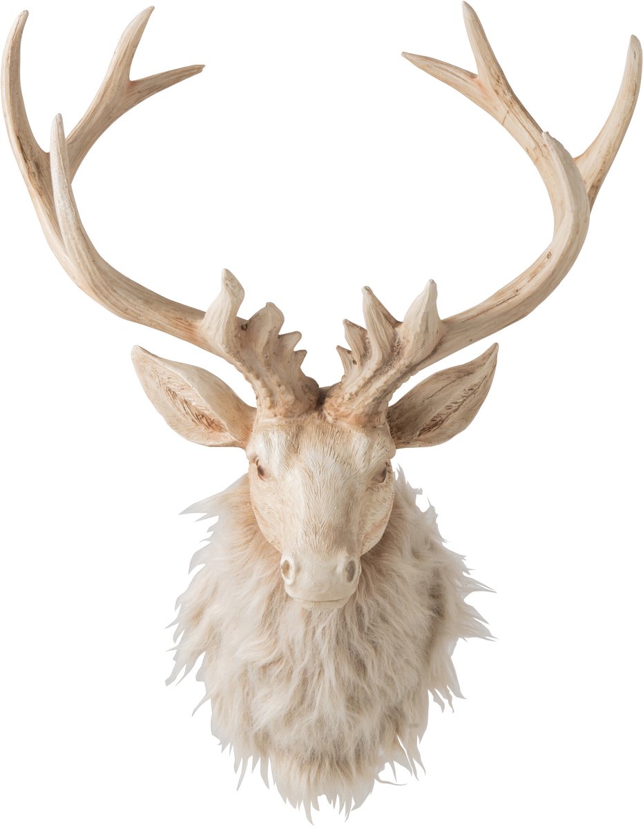 J-Line wanddecoratie Hoofd - polyresin - lichtbeige - large