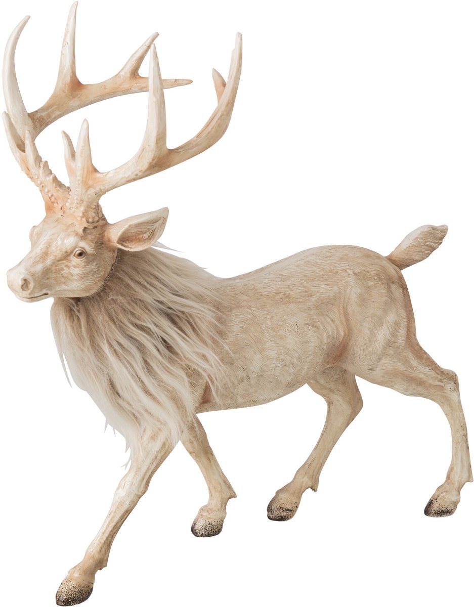 J-Line decoratie Rendier - polyresin - lichtbeige - large
