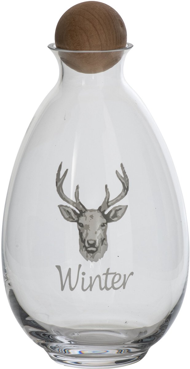 J-Line kan hert - glas - wit/naturel