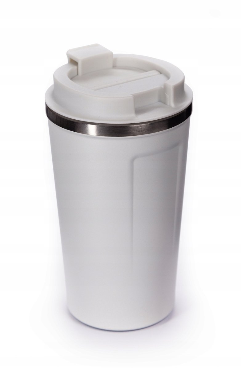 Zilver Witte Thermosbeker 510ml - Stijlvol en Duurzaam