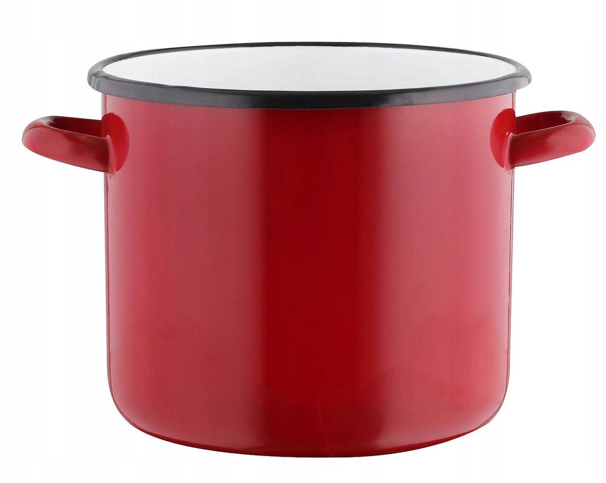 Elo-Pol Hoge Emaille Pan 22cm 6.7L Rood