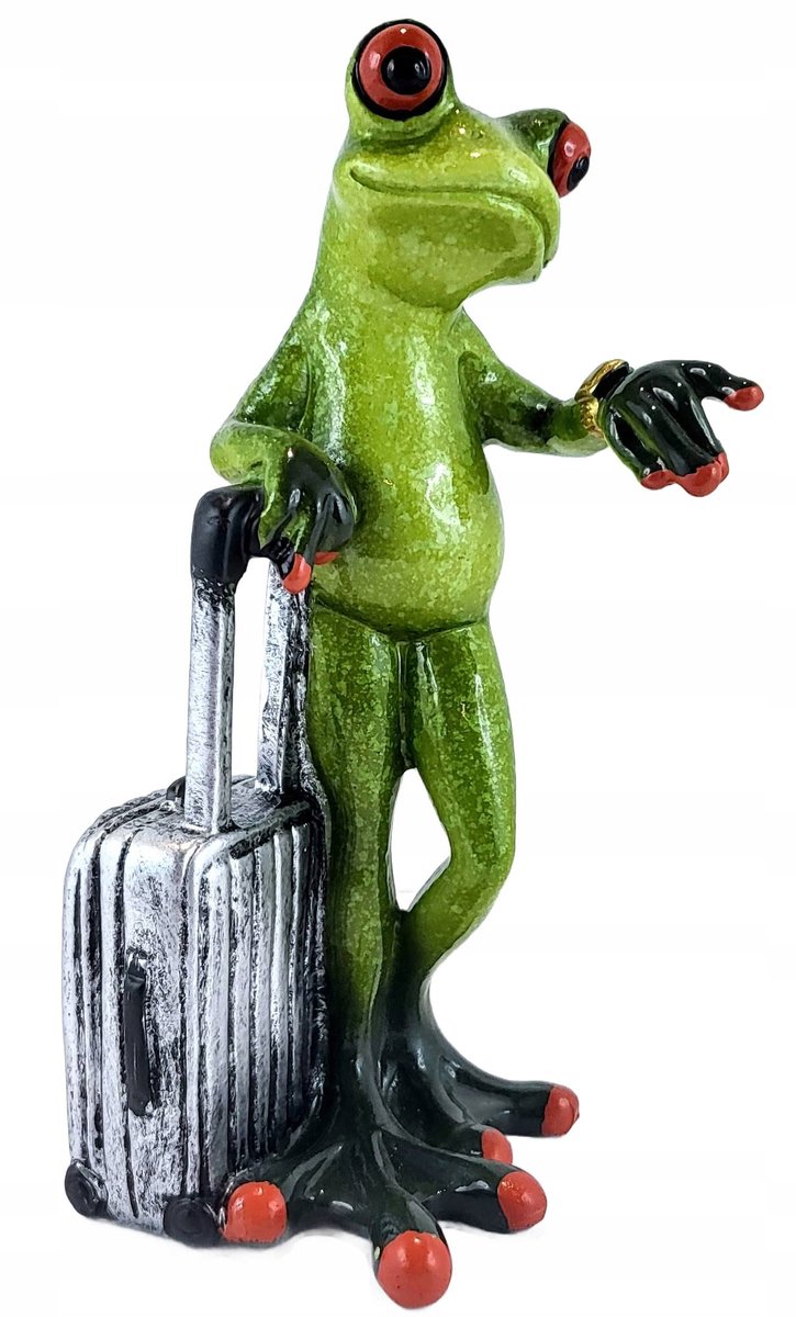Grappig Brilfiguur met Etui - Reiziger Decoratie 16cm