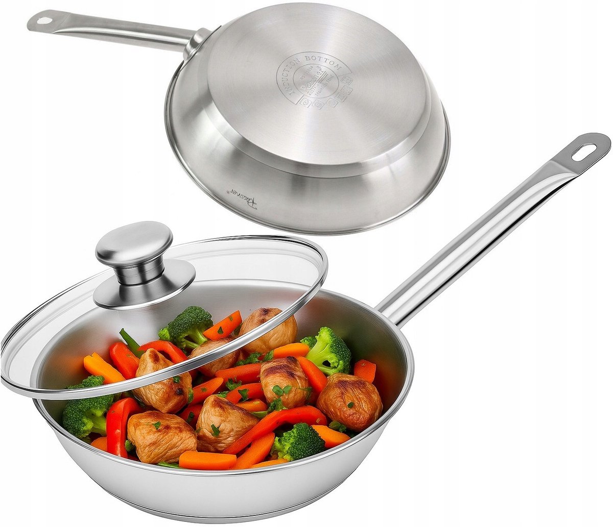 RVS Koekenpan met Deksel 24cm - Professioneel & Inductie