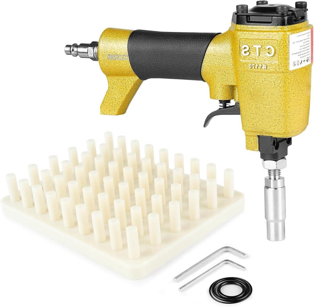 Decoratieve Tack Nailer - Meubel Tacker - Meubels Bekleden - Ultralichte Aluminium Behuizing - 117 mm - Geel