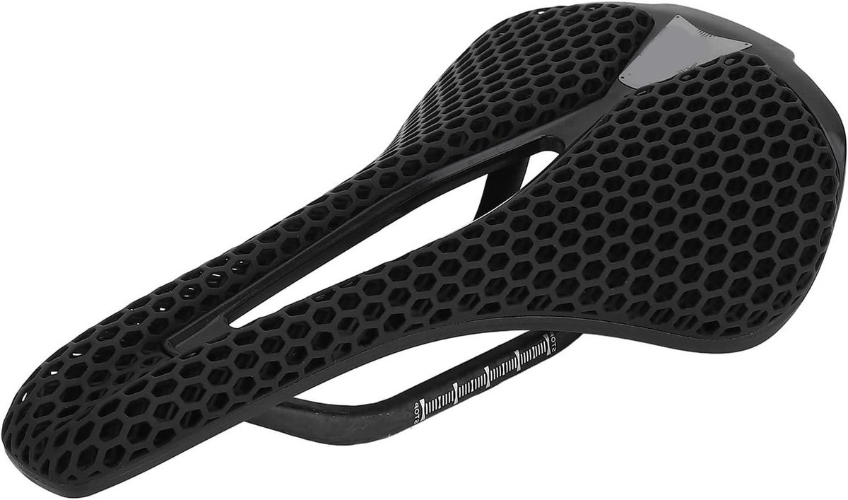 Fietszadel - Fietsstoeltje - Comfortabel Fietsen - 3D-geprint Ontwerp - 140 x 250 mm - Zwart
