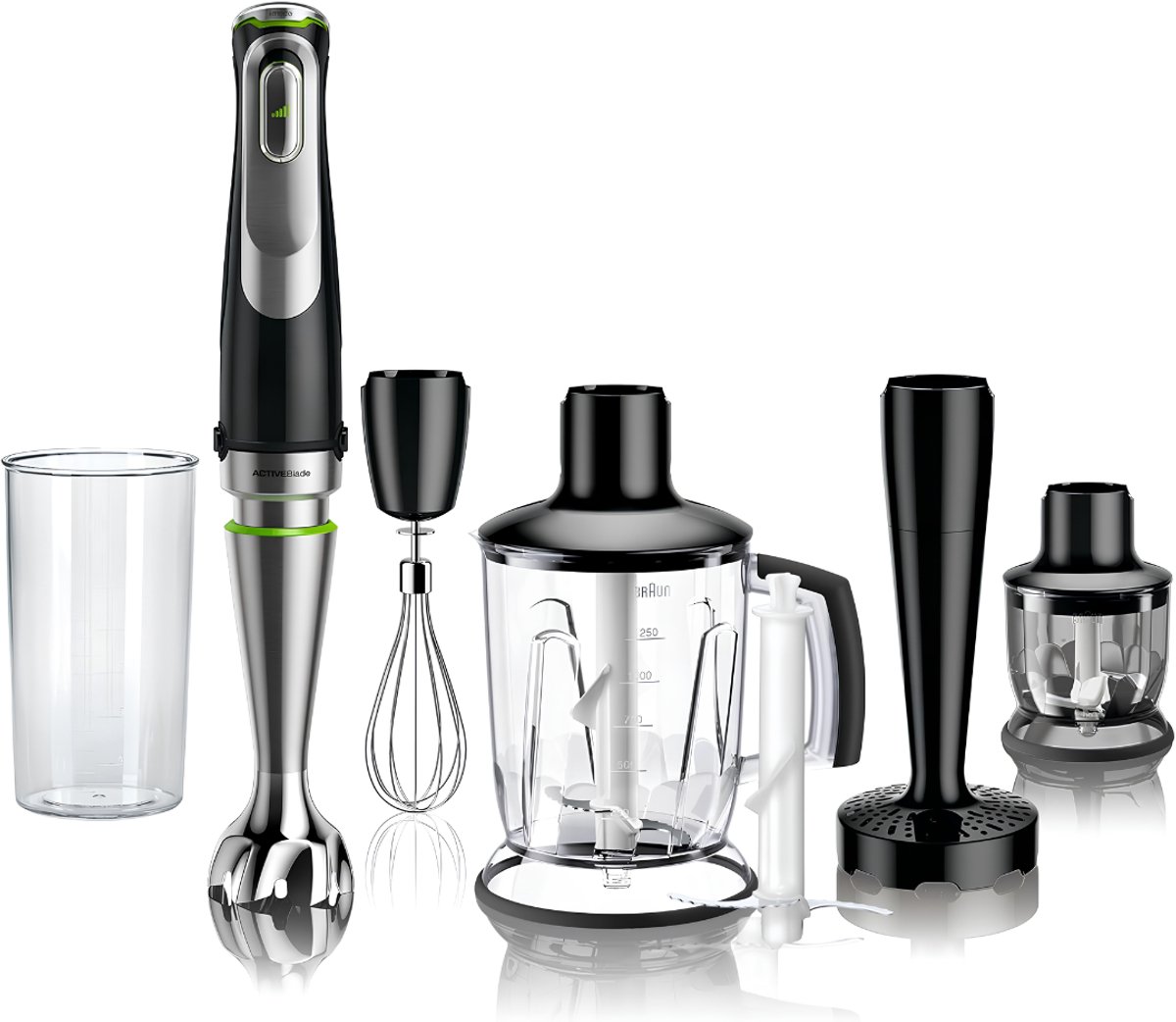 VALI® Staafmixer Set - Met Hakmolenopstelling - Staafmixer - Zwart - 7cm x 7cm x 41cm