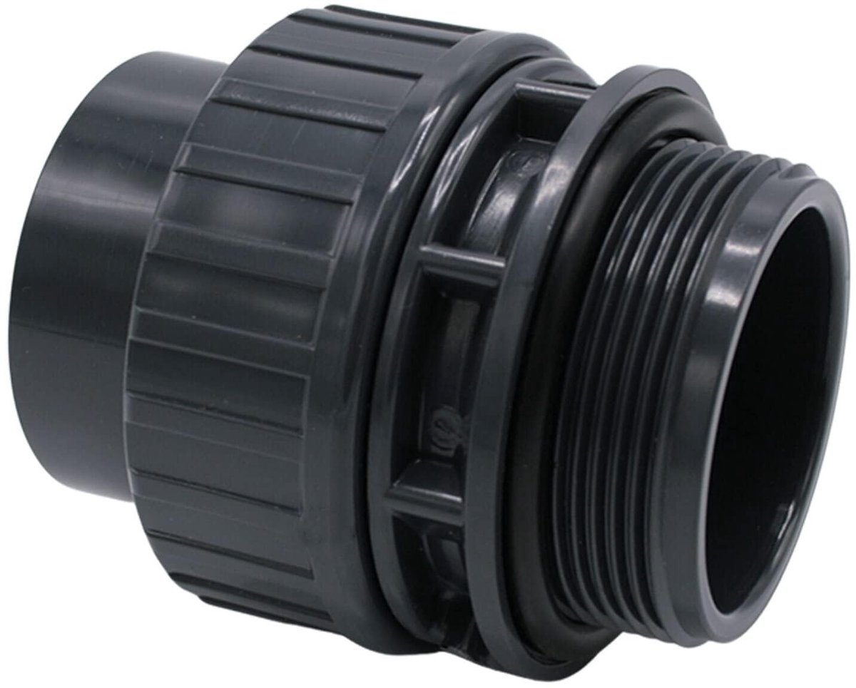schroefkoppeling I Demontabele PVC union met O-ring I 50 mm lijmmof x 2 inch buitendraad I voor zwembadleidingen pomp kranen flowmeter I bm247