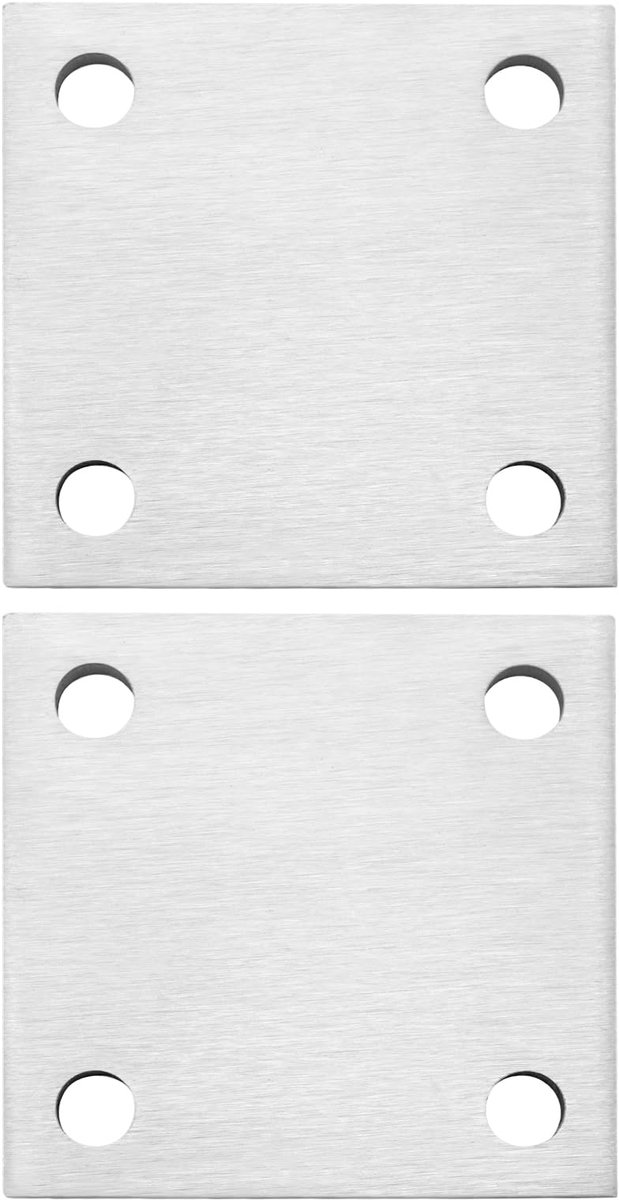 Store 2 Stks 304 Rvs Ankerplaat 100 x 100 x 6mm 240 Grondnerf Roestvrij Staal Platen Roestvrij Staal Metalen Platen