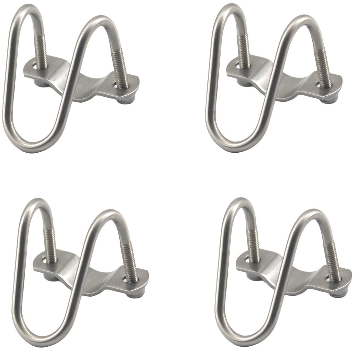Rvs Pijp Clip Doule U-vormige Bout Schroef Cross Buis Gesp Crossover Klemmen 4 Stks