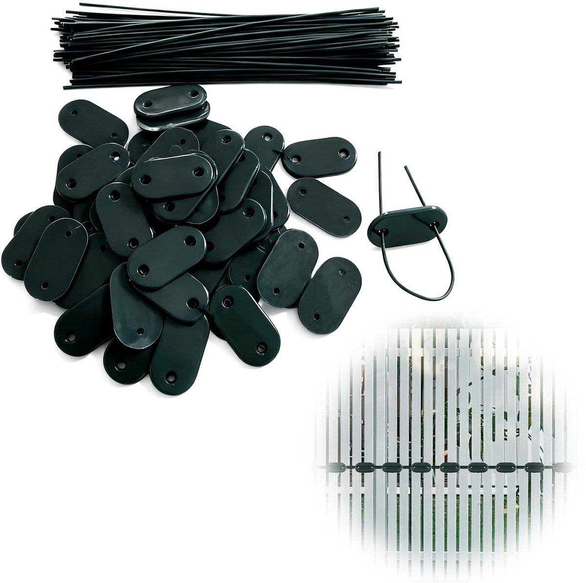 Montageset voor zichtschermpanelen, 50 stuks, bevestigingsklemmen van weerbestendig pvc, montageset voor zichtschermen, compatibel met inkijkwerende panelen