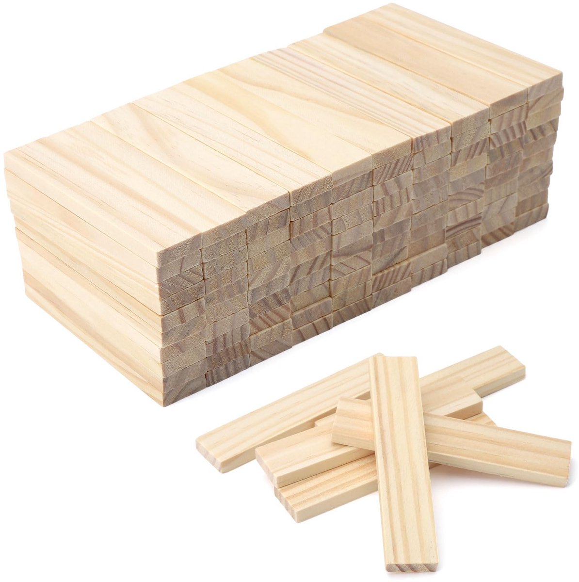 Houten blokken, 100 x 20 x 7 mm, houten bouwstenen, knutselblokken, houten latten, houten stokken, knutselen, hout voor doe-het-zelfprojecten en decoratie
