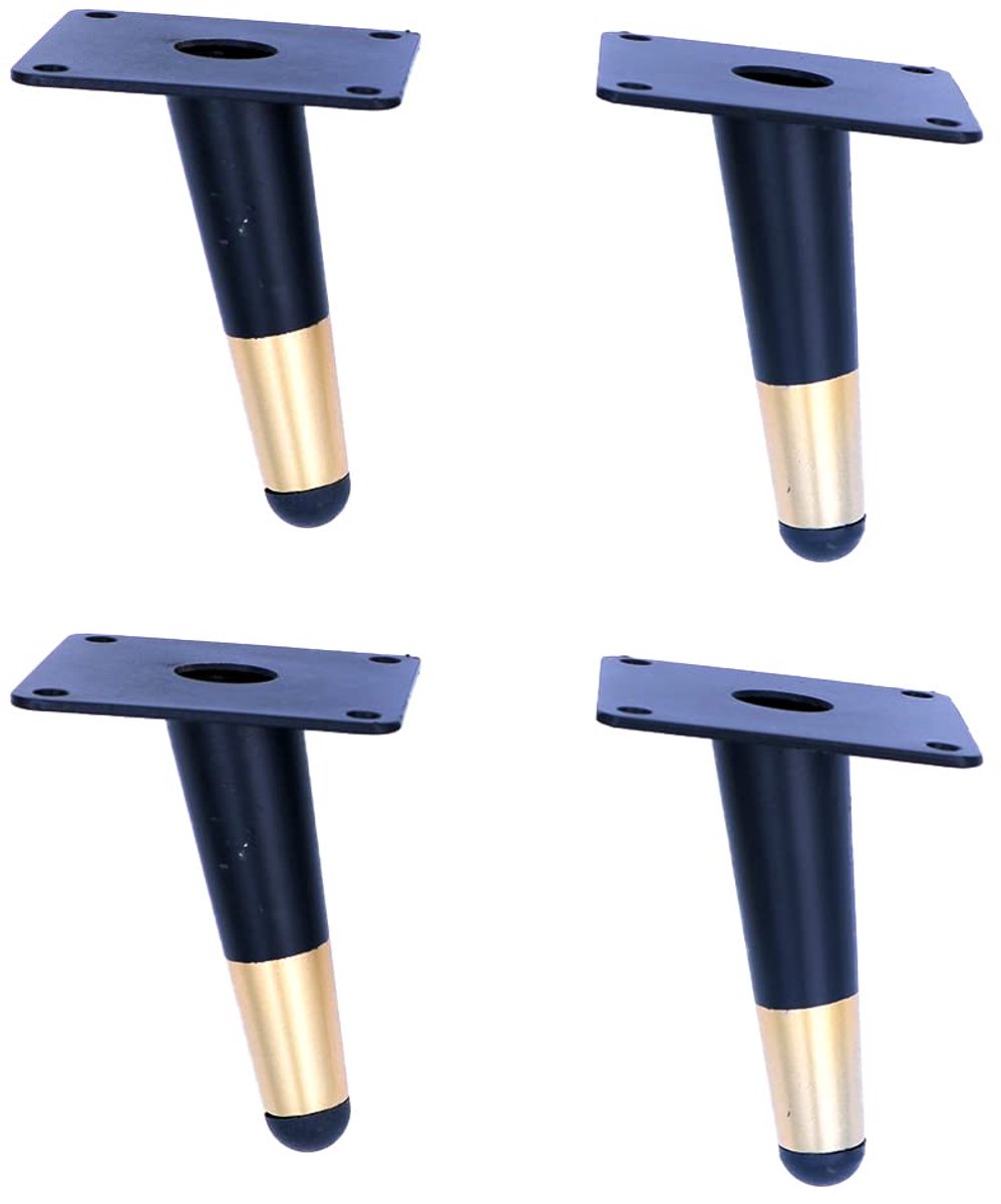10 cm zwarte taps toelopende poten, metalen kastpoten, schuine meubelpoten, set van 4 sofa, bank, kast, bar, tafel, bedpoten, antislip, stil