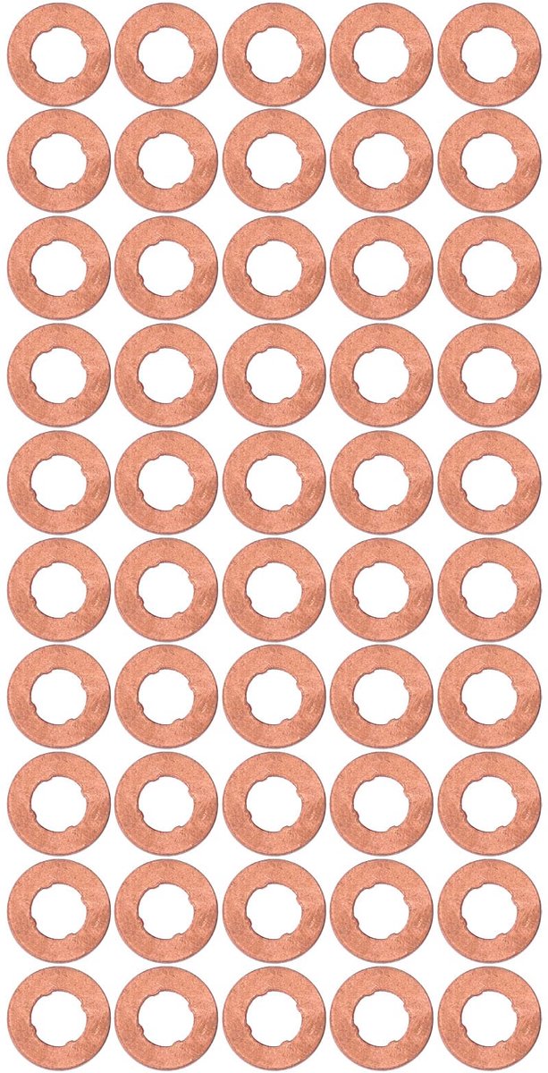 50 Stks Koperen Ring Kit Platte Crush Afdichting Pakking Pakking Borgringen Industriële Bevestiging Hardware Componenten voor Boot Injector Nozzle FS060077
