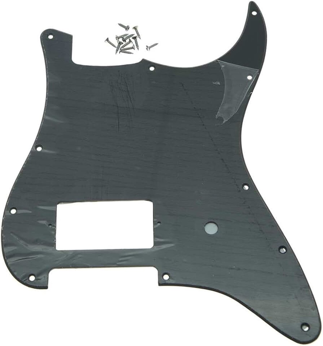 11-gats ST/Strat Stijl Eén Humbucker Gitaar Pickguard Krasplaat voor Delonge Stratocaster/Strat Mat Zwart 1 Ply