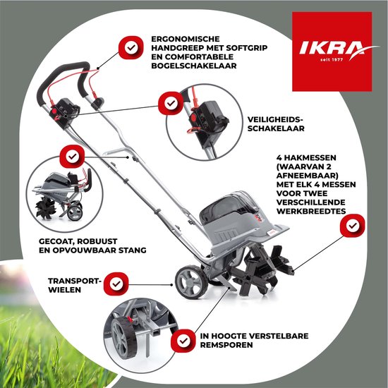 IKRA Bosch 36 V accu-tuinfrees IB-TC 36, verstelbare werkbreedte van 19 tot 30 cm, incl. 36V accu (4,0 Ah) en oplader — afbeelding 4