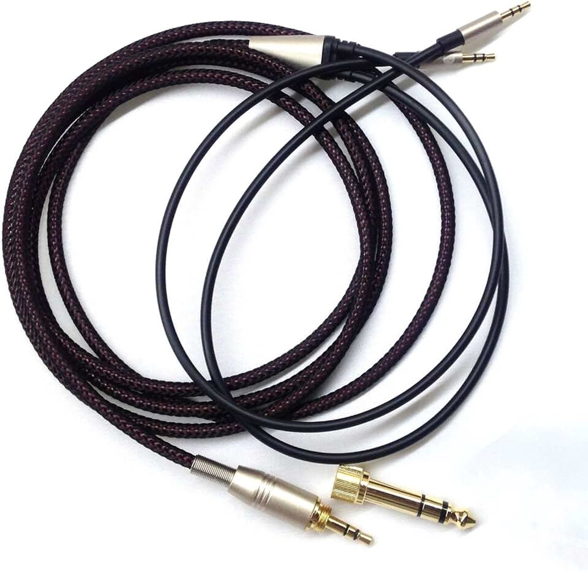 Vervangende audiokabel compatibel met Hifiman HE400S, HE-400i (2,5 mm stekkerversie), HE560, HE-350, HE1000 hoofdtelefoon 3,5 mm en 6,35 mm naar dual 2,5 mm jack kabel 2 m