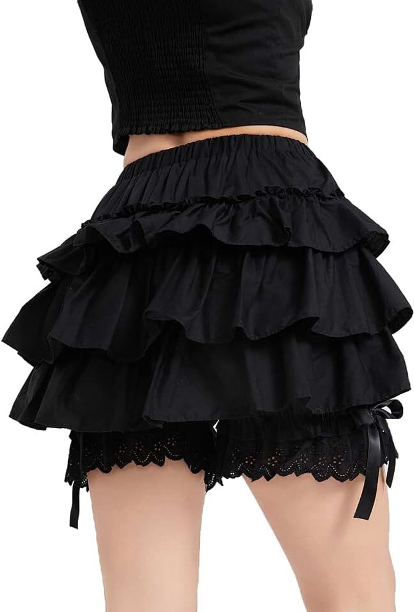 Lolita Shorts Vrouwen Katoen Lace Bloomers Victoriaanse Pompoen Petticoat met Strik voor Rok Jurk