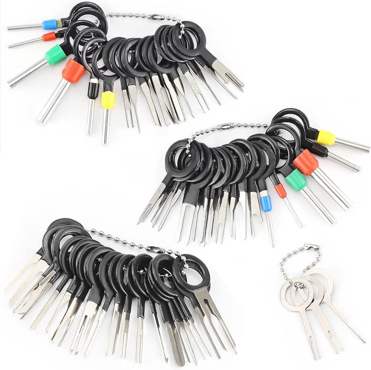 Uitspingereedschap, 59 stuks, autokabelstekker, demontage, gereedschap, uitspinnen, gereedschap, terminal, steekverbinding, demontagepin voor platte en ronde stekkercontacten