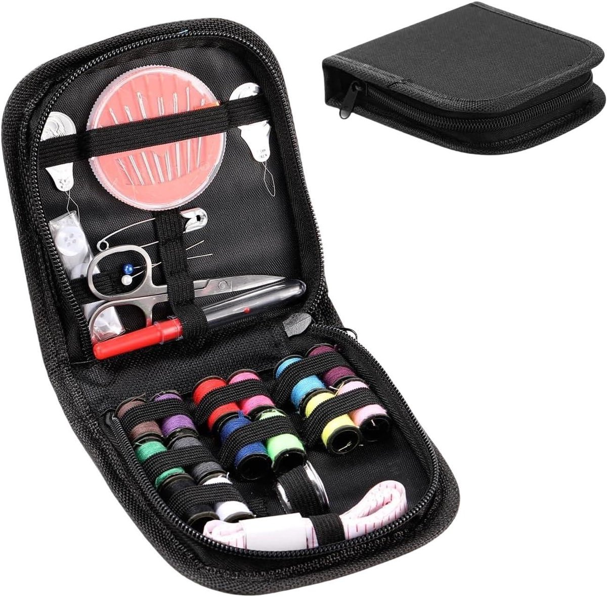Draagbare Naaikit - Reparatieset Naai - Snel Herstellen - Compact Alles-in-één - 16 x 10 cm - Multicolor