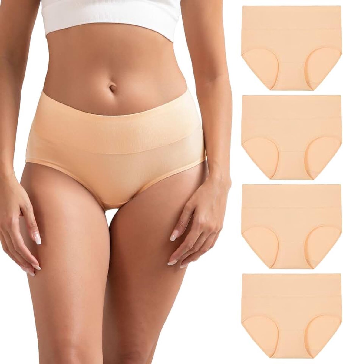 Onderbroeken voor dames, hoge taille, katoen, ondergoed, slips, zachte slips, vrouwen, verpakking van 4 stuks
