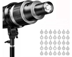 Bowens Projector, met 35 gobo's en 5 kleurenfilters, videolamp accessoires voor NEEWER CB60B CB200B, Aputure Amaran 60XS 100X/D 200D/X, Godox SL60 SL60W