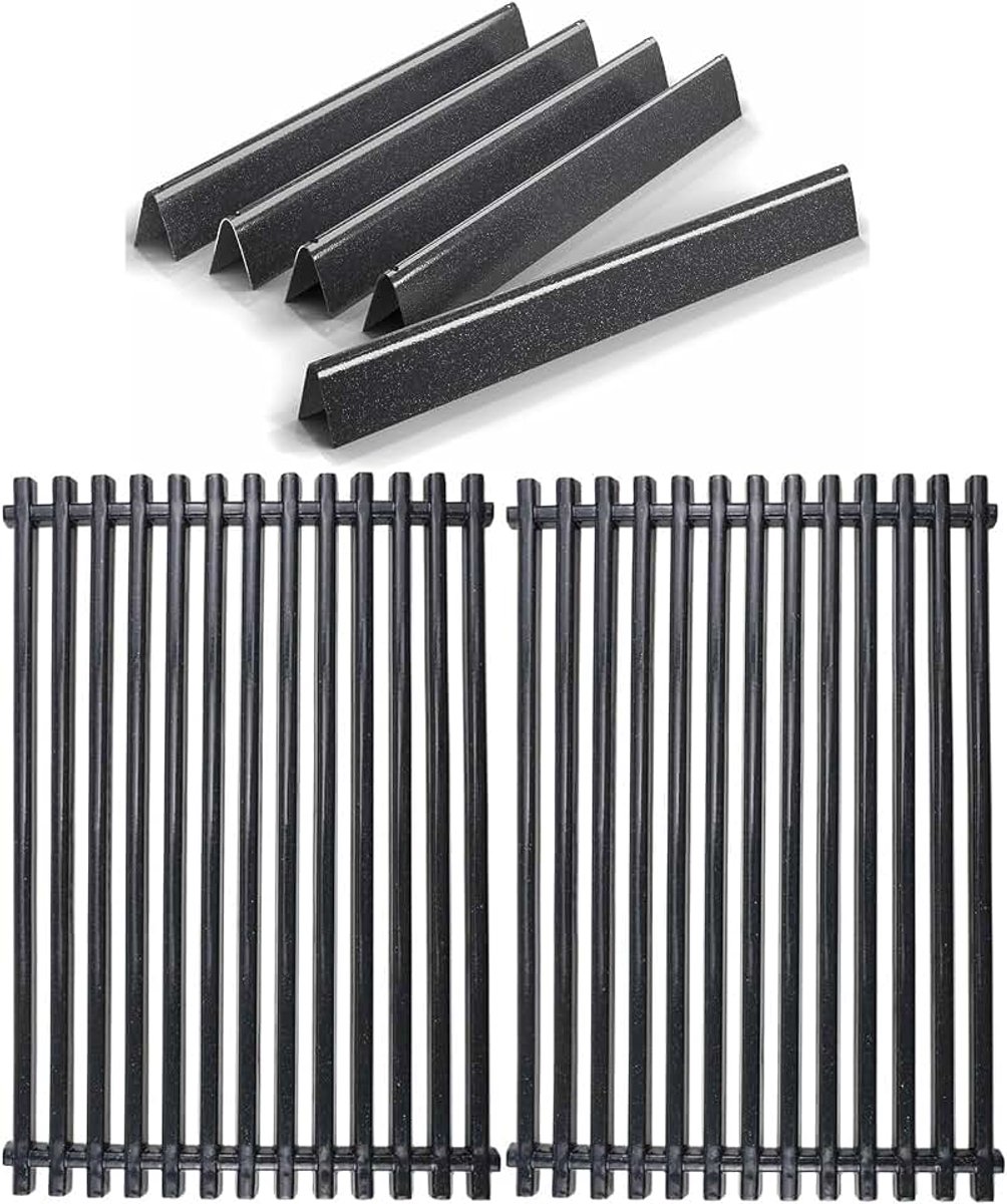 7537 Flavorizer Bars & 7525 grillroosters voor Weber Spirit E310/320 (2007-2012 met zijdelingse branderknoppen), 7536 porselein, stalen branderafdekking en 7526 grillrooster, reserveonderdelen