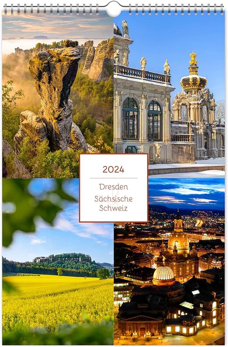 Dresden und Sächsische Schweiz 2024: | 20 x 30 cm | weißes Kalendarium