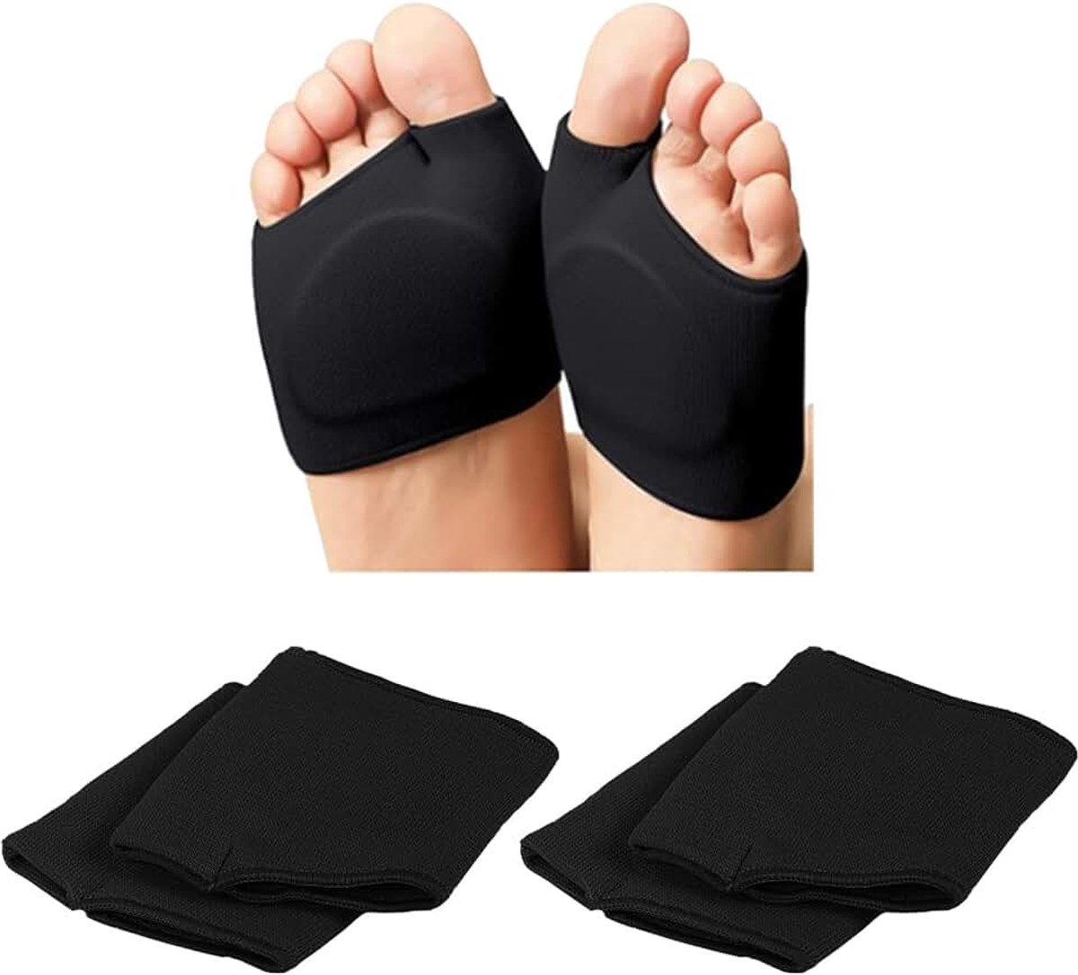2 paar middenvoetkussens voor dames en heren, verlicht pijn in de voetzool, dikke pads om te dragen met schoenen, dik voorvoetkussen, voor morton,