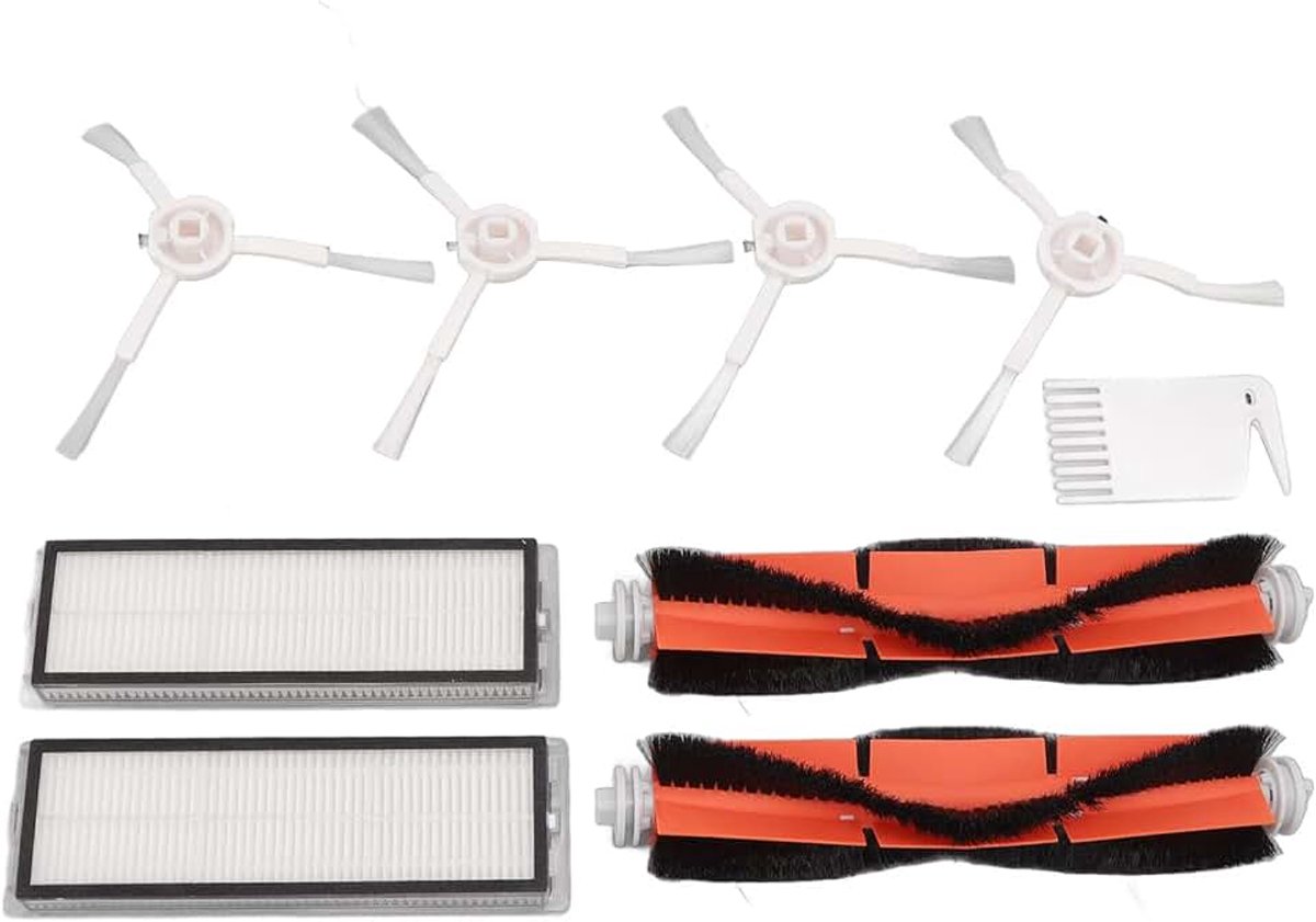 Borstelset voor vervanging, filterborstelset, witte platte kam voor Mijia 1C, voor F9, voor 1T, voor Mi Robot Vacuüm Mop Vervanging