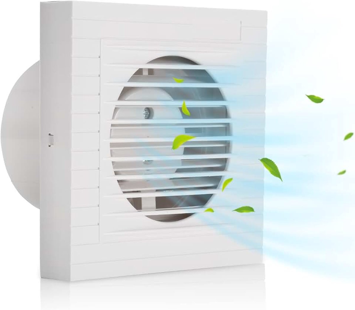 2 x badkamerventilator, 100 mm, wandventilator, stille werking, ventilator, wit, afvoerlucht, keuken, toilet, badkamer