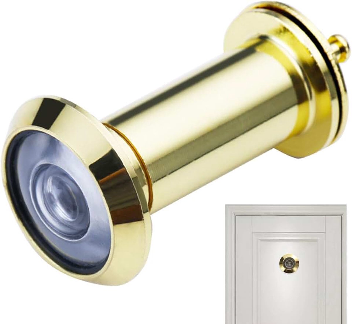 Deurspion voor deuren, groothoek, 200 °, deurspion voor thuis, geïnstalleerd op deuren met een dikte van 40-65 mm, geschikt voor thuiskantoor, hotels, goud