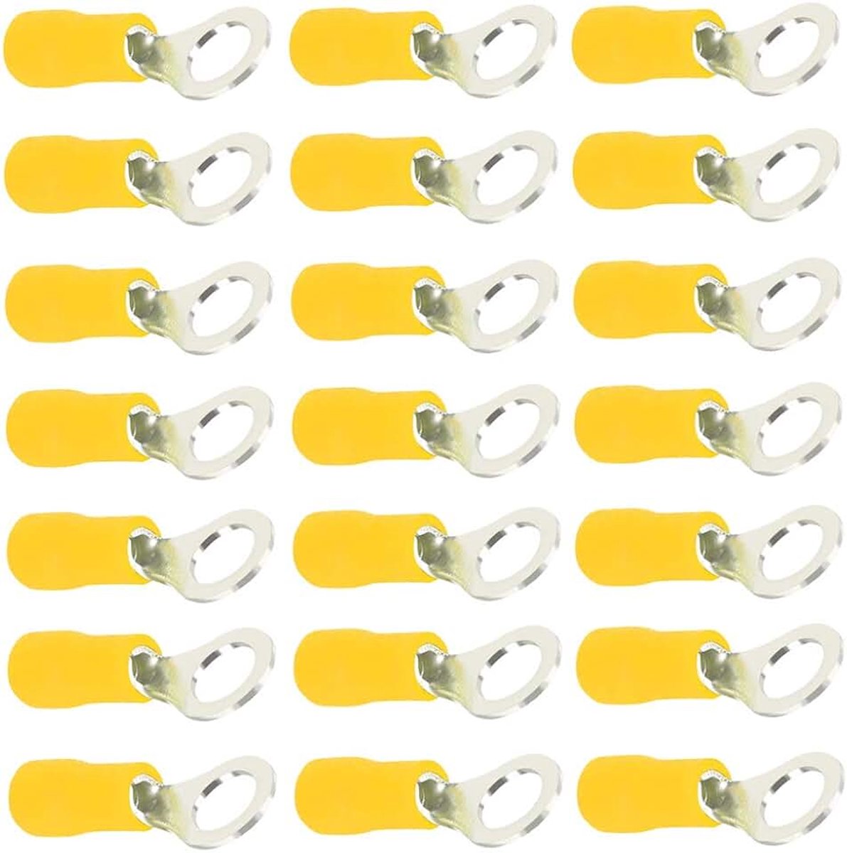 100 Stuks Crimp Connectors Elektrische Draad Terminals Connectoren Geïsoleerde Kabelschoenen Knelverbinders Knelverbindingen 14-16 AWG M5