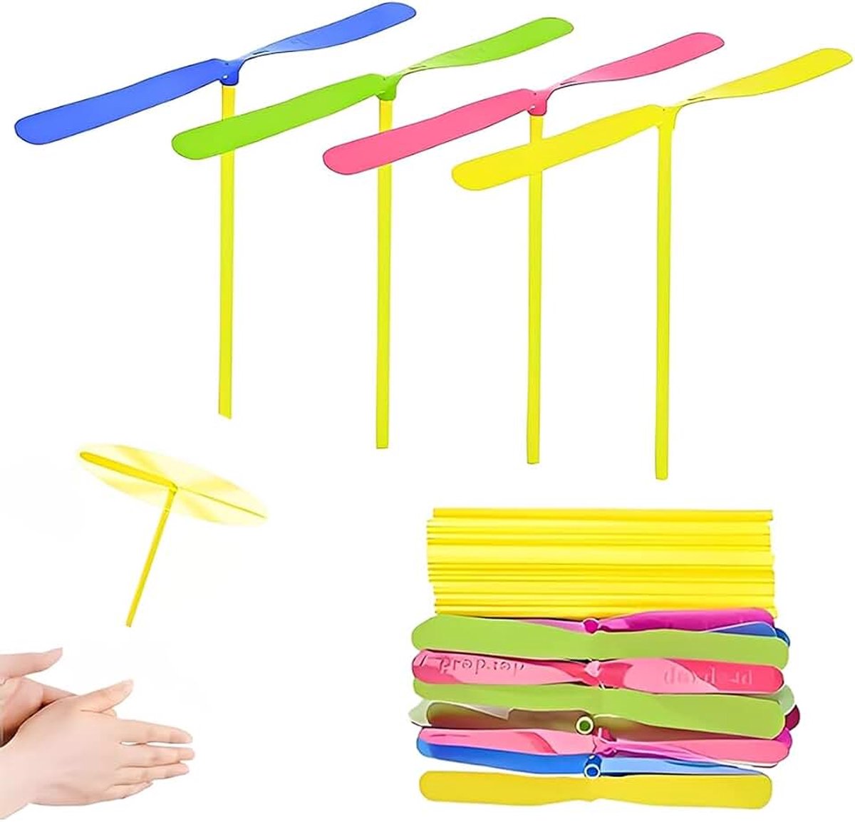 20 Pezzi Elicottero A Mano, Colorato E Compatto Facile Da Trasportare, Giocattolo Ad Elica Per Feste, Regali Di Compleanno (Plastica, 20 Pezzi, Colori Casuali)