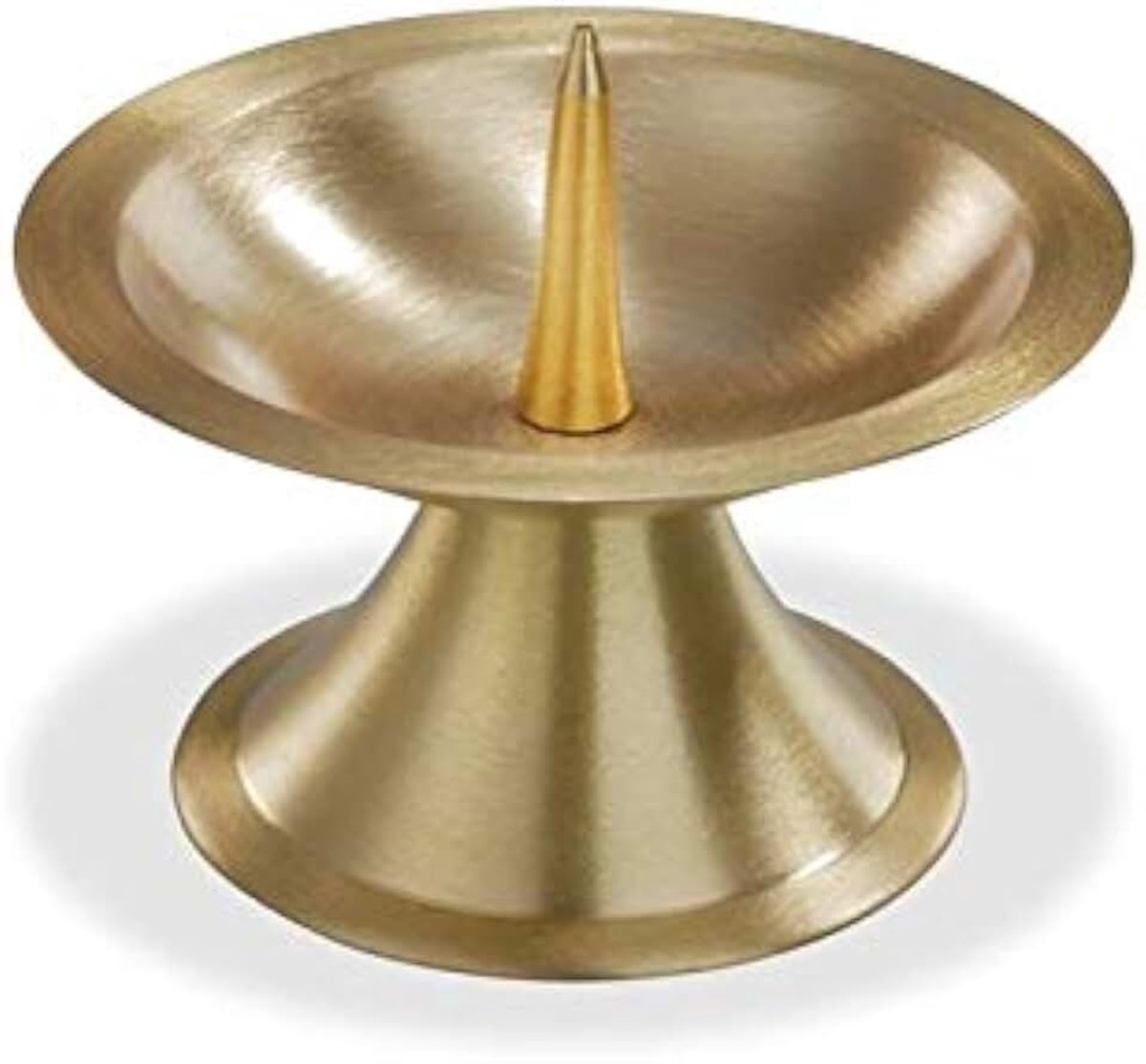(045.1GP) metalen lamp geborsteld met doorn, goud, 90 mm voor doopkaarsen, communiekaarsen, confirmatiekaarsen, bruiloftskaarsen