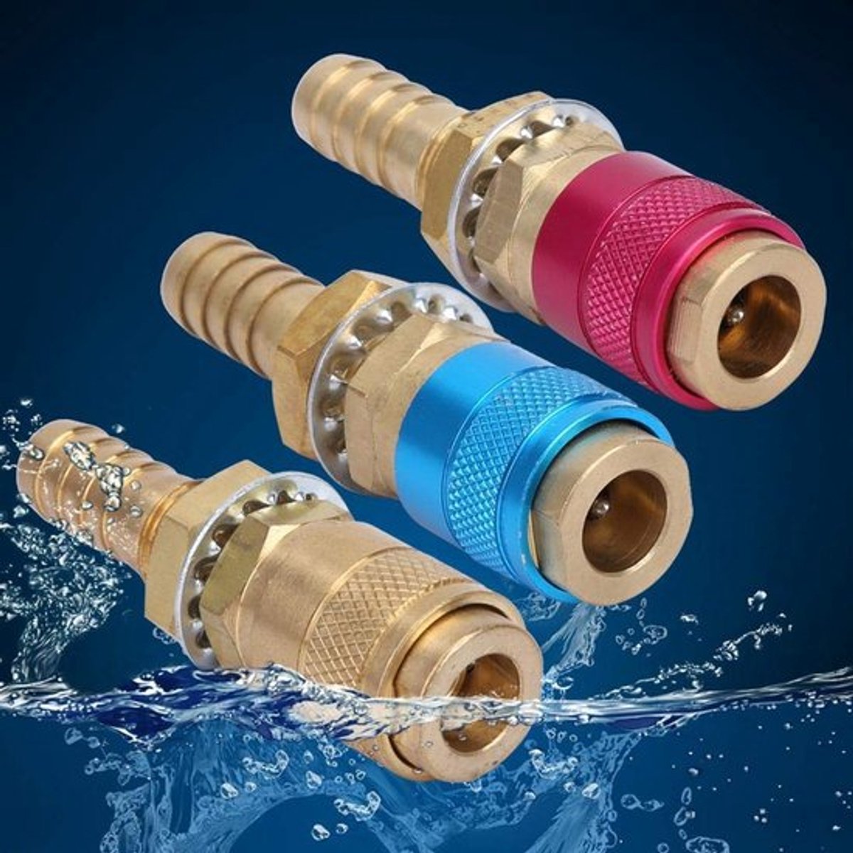 M10 Watergekoelde Slang Connector - Snelkoppeling - Rood Geel Blauw - Gas Adapter - Duurzaam en Betrouwbaar - Geschikt voor Lastoorts