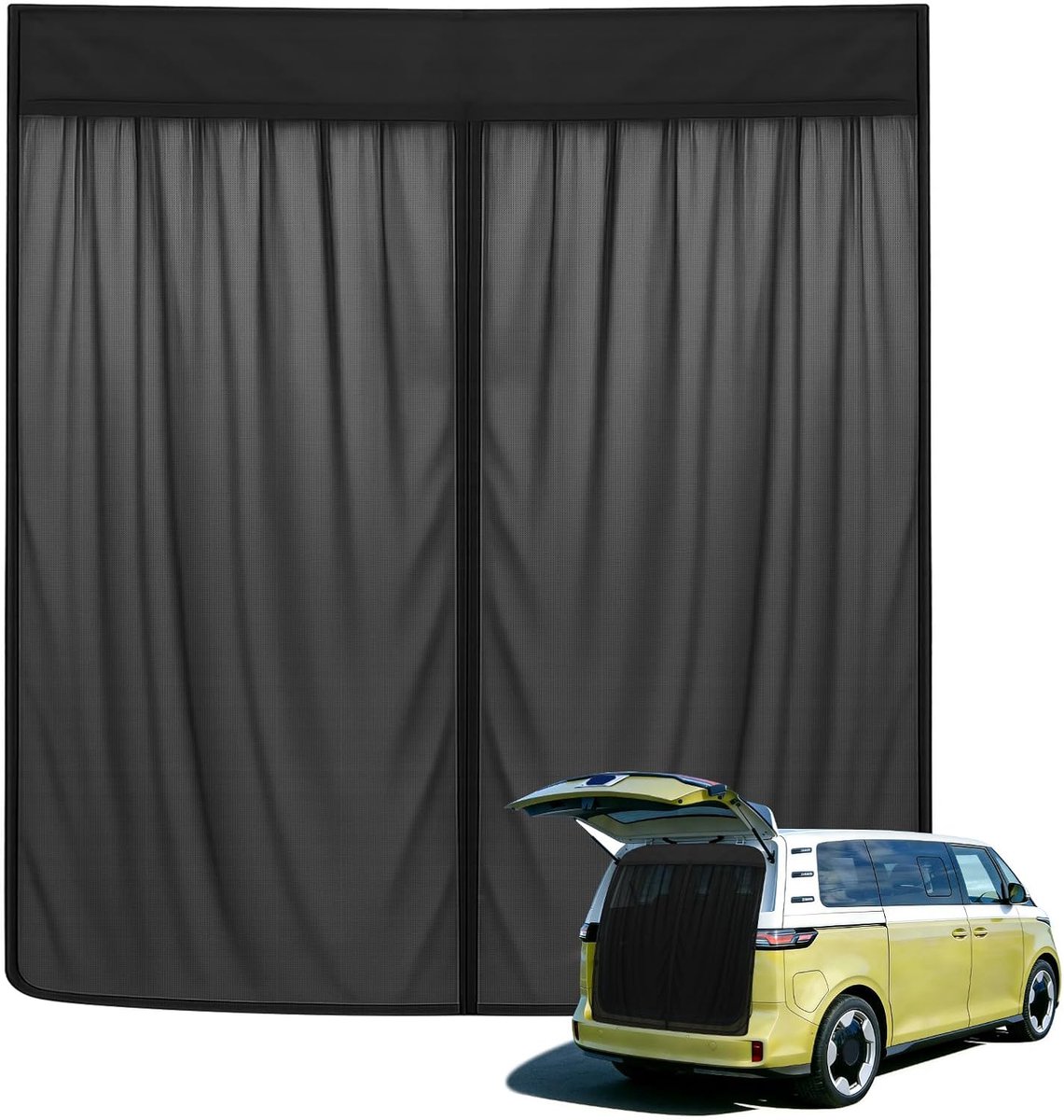 vervanging voor VW ID Buzz 2022-2026, auto-achterklep, insectenbescherming, enkellaags net, magnetische muggennet, ademend, insecten voor outdoor camping (achterdeur)
