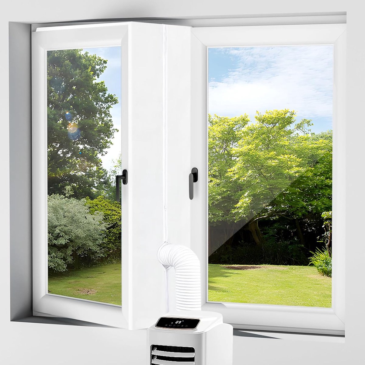 SnelShoppen - Airconditioner Raamafdichting Kit voor Mobiele Airconditioner en Wasdroger, Hot Air Stop met Ritssluiting en Klittenband, 400 cm, Ideaal