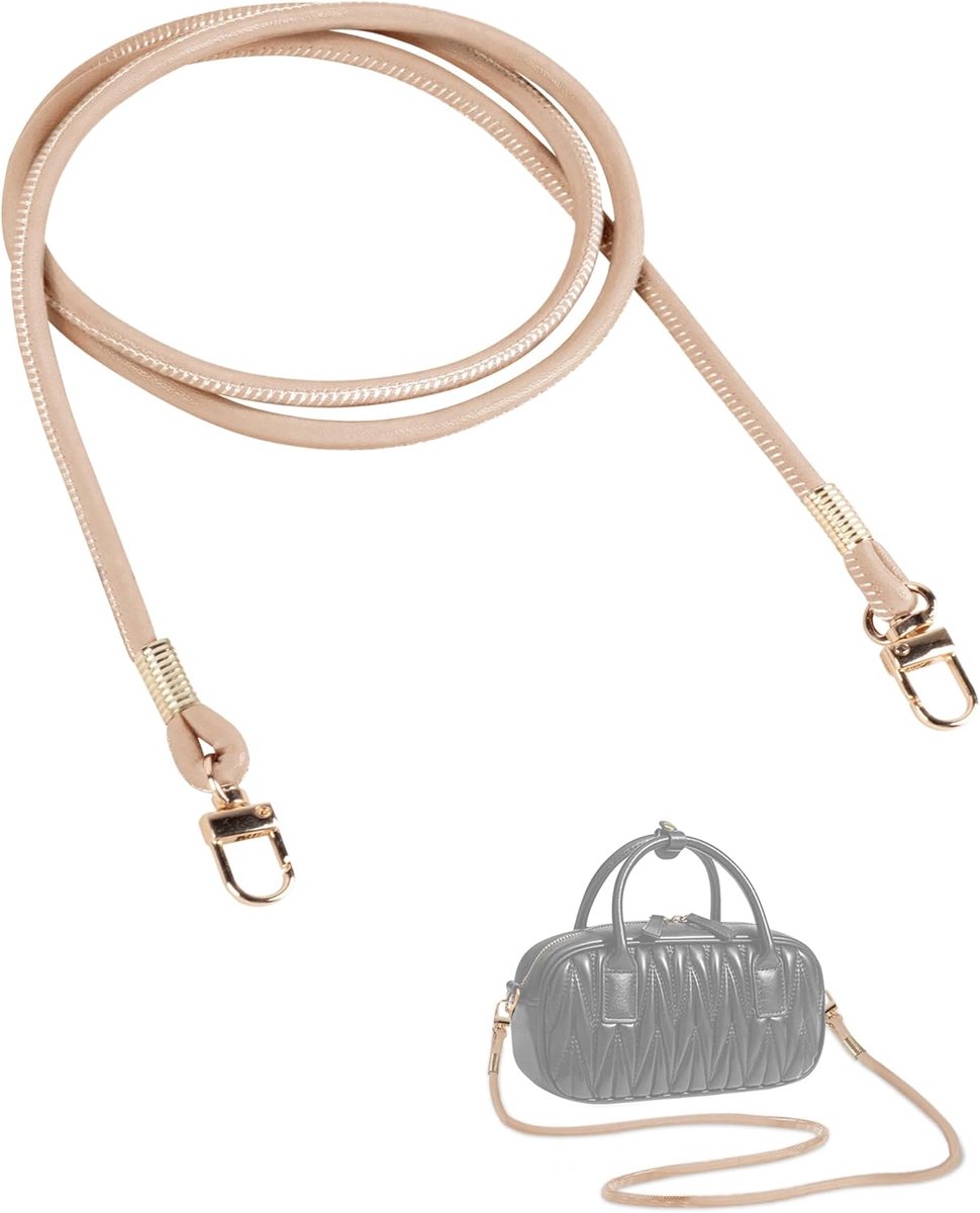1 Stuk Vervangende Tas Riem Handvat, PU Lederen Handtas Riemen Portemonnee Cross Body Tas Riem met Metalen Haak, Universele DIY Accessoires voor Het Maken van Tassen, Abrikoos, 120cm